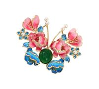 Elegante spilla floreale a forma di farfalla in lega, accessorio per donne, stile versatile, regalo alla moda, One Size, come descritto
