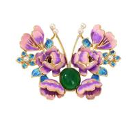 Elegante spilla floreale a forma di farfalla in lega, accessorio per donne, stile versatile, regalo alla moda, One Size, come descritto