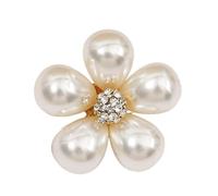 Elegante spilla floreale con perle con base in lega e accenti di cristallo scintillanti a forma di farfalla da bavero per donne regalo suoi gioielli, Misura unica, come descritto