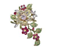 Elegante spilla floreale con strass versatile accessorio alla moda per abiti abiti casual stili vintage elegante festa matrimonio spilla dichiarazione, Misura unica, come descritto