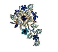 Elegante spilla floreale con strass versatile accessorio alla moda per abiti abiti casual stili vintage elegante festa matrimonio spilla dichiarazione, Misura unica, come descritto