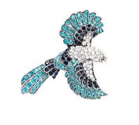Elegante spilla grande a forma di colibrì con strass multicolore a forma di uccello, fatta a mano, accessorio per feste, Metallo