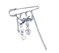 Elegante spilla in argento accessorio alla moda farfalla ciondolo pin personalizzato stella cuore bowknot distintivo bavero spilla unico fiocco stella, Misura unica, come descritto