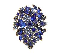 Elegante spilla in cristallo alla moda con struttura in lega adatta per dare spilla a forma di fiore retrò, Misura unica, come descritto