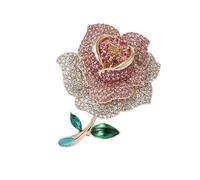 Elegante spilla in lega a forma di rosa, confezione regalo, accessorio multiuso, gioiello in lega, One Size, come descritto