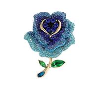 Elegante spilla in lega a forma di rosa, confezione regalo, accessorio multiuso, gioiello in lega, One Size, come descritto