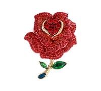 Elegante spilla in lega a forma di rosa, confezione regalo, accessorio multiuso, gioiello in lega, One Size, come descritto