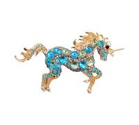 Elegante spilla in lega con chiusura sicura, accessorio alla moda per cappotti e borse, gioielli alla moda con unicorni, Misura unica, come descritto