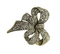 Elegante spilla leggera con fiocco retrò con strass dettaglio chiusura sicura pin per uso quotidiano accessorio vintage spilla, One Size, come descritto