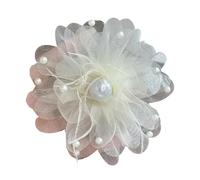 Elegante spilla leggera in tessuto con piume e perline dettagli spilla per festa di nozze per varie occasioni