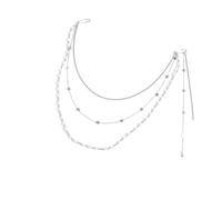 Elegante spilla o ciondolo a frangia con perle d'imitazione accessori abbigliamento multifunzionale gioielli accessori perle nappe design, Misura unica, come descritto