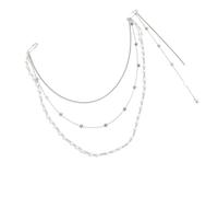 Elegante spilla o ciondolo a frangia con perle d'imitazione, accessori per abbigliamento, accessorio multifunzionale per gioielli, perle d'imitazione leggere, Misura unica, come descritto