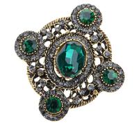 Elegante spilla ovale a forma di cuore con fiocco e strass, gioiello per matrimoni, feste, abiti da sera, elegante ornamento per il petto, One Size, come descritto