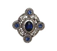Elegante spilla ovale a forma di cuore con fiocco e strass, gioiello per matrimoni, feste, abiti da sera, elegante ornamento per il petto, One Size, come descritto