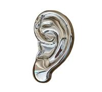 Elegante spilla per orecchio in lega oro e argento Accessorio gioielli ispirato all ' arte alla, perfetto per abiti casual o formali Spilla per orecchie moderna in metallo