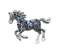 Elegante spilla smaltata a forma di cavallo con strass scintillanti in lega di zinco accessorio per abbigliamento per eventi formali spilla cavallo, Misura unica, come descritto