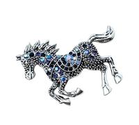 Elegante spilla smaltata a forma di cavallo con strass scintillanti in lega di zinco accessorio per abbigliamento per eventi formali spilla con strass di cristallo, Misura unica, come descritto