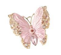 Elegante spilla smaltata a forma di farfalla con cristalli, per abiti da sposa e per eventi speciali, accessori per eventi speciali, spilla a farfalla con strass, Misura unica, come descritto