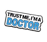 Elegante spilla smaltata per il personale ospedaliero con design a lettere inglesi in lega, accessorio regalo, bella spilla smaltata serie ospedaliera, One Size, come descritto