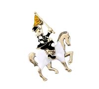 Elegante spilla tridimensionale a forma di cavalieri alla moda, in lega resistente, accessorio per abbigliamento e cappotto, accessorio per feste, spilla per cappotto e sciarpa, gioiello alla moda