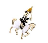 Elegante spilla tridimensionale per cavalieri, forte accessorio in lega, abbigliamento, cappotti, accessori per la spilla del cavallo del cavaliere del partito