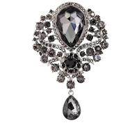 Elegante spilla vintage a forma di goccia d'acqua in cristallo - Grande spilla pendente alla moda for matrimoni e feste