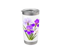 Elegante splendido bouquet di iris in fiore forme Mania Bicchiere termico in acciaio inox doppia parete