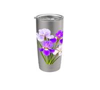 Elegante splendido bouquet di iris in fiore forme Mania Bicchiere termico in acciaio inox doppia parete
