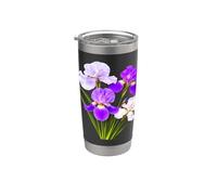 Elegante splendido bouquet di iris in fiore forme Mania Bicchiere termico in acciaio inox doppia parete