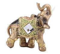 Elegante statua di elefante, resina di alta qualità verde fortunato Feng Shui elefante scultura ricchezza figurina fortunata perfetto per la casa, decorazione dell'ufficio(M)