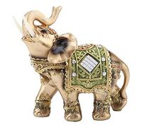 Elegante statua di elefante, resina di alta qualità verde fortunato Feng Shui elefante scultura ricchezza figurina fortunata perfetto per la casa, decorazione dell'ufficio(S)