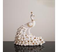 Elegante statua di pavone, statuetta animale ricordo per libreria da balcone