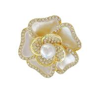 Elegante Strass Camelie Spilla Lega Floreale Pin Per Le Donne Accessorio di Moda Regalo Lussuoso Camelie Fiore Gioielli Regalo