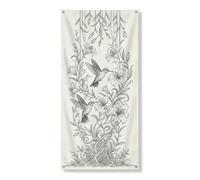 Elegante striscione con colibrì, decorazione da parete con design floreale vintage, per interni ed esterni, 91 x 183 cm