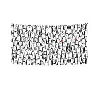 Elegante striscione con stampa di una folla di pinguini, per feste, decorazione da appendere per casa, cortile, per compleanno, Natale, Halloween