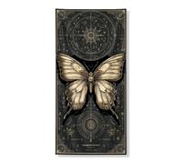Elegante striscione decorativo per porta a forma di farfalla, stile vintage ispirato all'alchimia, decorazione per interni ed esterni, tema festival autunnale, 91 x 182 cm