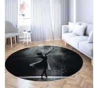 Elegante stuoia per porta circolare da ballo 60cm - Tappetini rotondi per la silhouette dell'ingresso Camera degli ospiti pieghevole antiscivolo per comodino sotto il divano