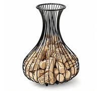 Elegante supporto in sughero per vino, a forma di vaso, in robusto acciaio al carbonio, può contenere fino a 100 tappi, ideale per gli amanti del vino
