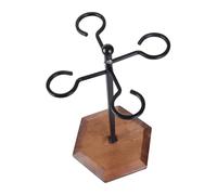 Elegante supporto per bicchieri da vino in metallo con base larga e robusto supporto in vetro per stabilità per tavolo da pranzo o eventi domestici