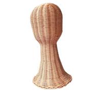Elegante supporto per cappelli e parrucche, realizzato in rattan, per gli appassionati di moda