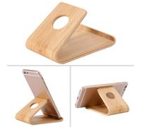 Elegante supporto per cellulare in bambù, dock universale per telefono da scrivania con supporto regolabile per una visione confortevole, leggero e