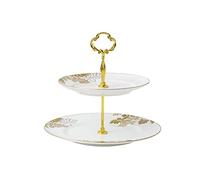 Elegante supporto per dessert in ceramica multistrato con manico, perfetto per tè pomeridiano e cupcake ed elegante vassoio da portata per pasticceria