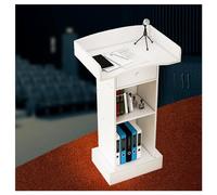 Elegante supporto per podio in legno per chiese e conferenze, portatile, bianco, per lezioni e ricevimenti, ideale per conversazioni pubbliche e presentazioni