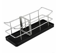 Elegante supporto per spugna in acciaio inox con vassoio di scarico, migliora l'estetica e la funzionalità della tua cucina (vassoio nero)