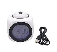 Elegante sveglia multifunzione con proiezione in bianco e nero con funzioni intelligenti (bianco+USB)