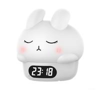 Elegante sveglia notturna con lettura della temperatura e illuminazione morbida per migliorare il tuo spazio abitativo (bianco)