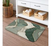 Elegante tappetino da bagno in marmo verde ispirato alla natura, morbido e assorbente, antiscivolo, decorazione moderna per la casa per bagno, WC, 40,6 x 61 cm