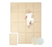 Elegante tappetino da gioco per bambini, 1,7 x 1,2 m, colore sabbia, 16 XL in schiuma, motivo piastrelle Hygge, tappetino puzzle spesso per gattonare, morbido, box, atossico, inodore, facile da pulire