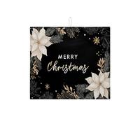 Elegante tappetino scolapiatti a forma di stella di Natale per bancone della cucina, tappetino scolapiatti assorbente nero, tappetino in microfibra per asciugatura per caffè, protezione da bar, 40,6 x