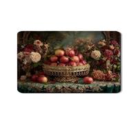 Elegante tappetino scolapiatti floreale per bancone della cucina, tappetino scolapiatti in gomma assorbente con rosa rossa vintage, tappetino scolapiatti in pelle PU per bar 30,5 x 50,8 cm
